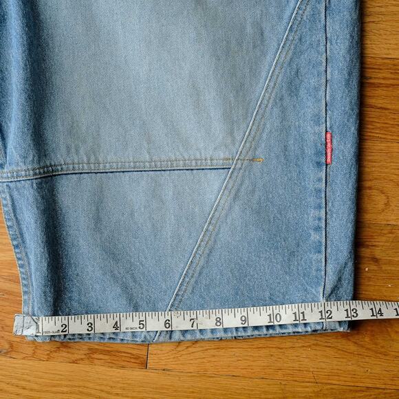 Y2K MOJEANS Baggy Carpenter Denim Shorts Light Wash Blue Size 40 Hip-Hop Skater - Picture 15 of 15